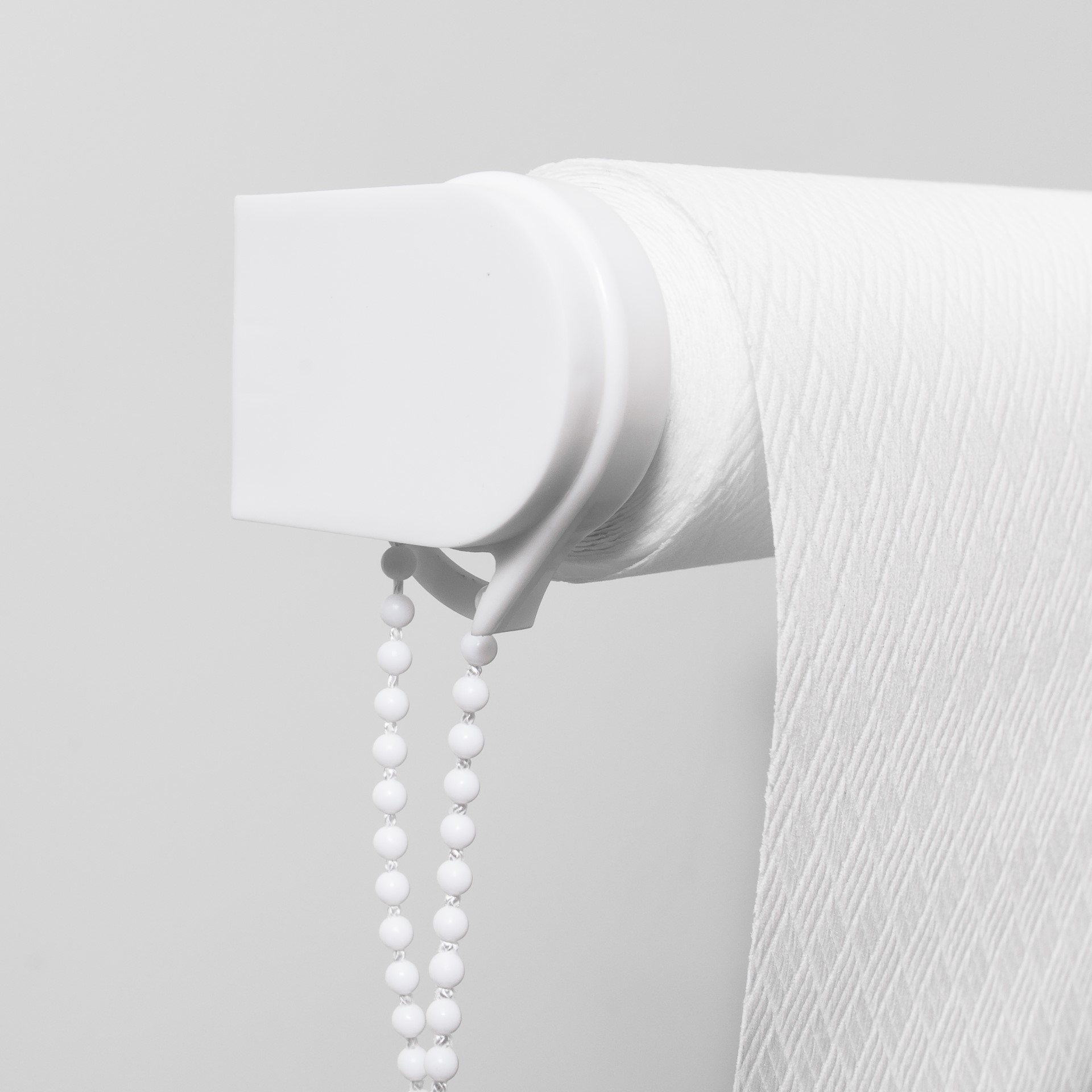 Ribbed Translucent Roller Blind White Mechanism Detail