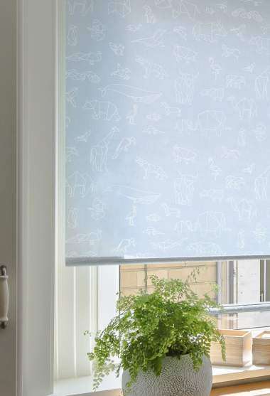 Papiroflexia Roller Blind Blue Decoration Detail