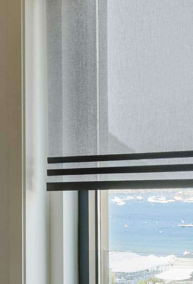 Opera Translucent Roller Blind Grey Decoration Detail