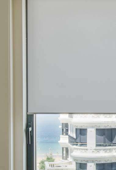 Ribbed Translucent Roller Blind Grey Decoration Detail