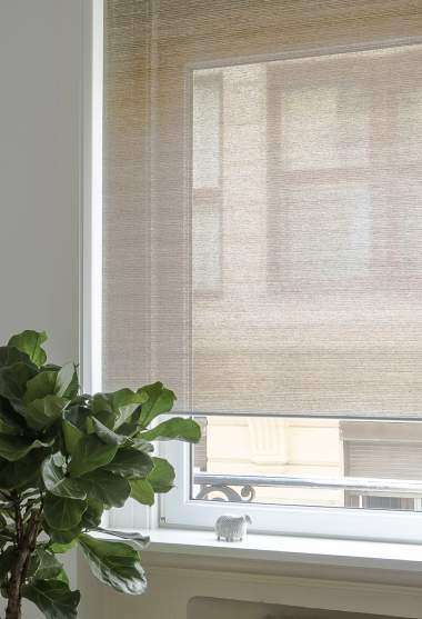 City Translucent Roller Blind Brown Decoration Detail